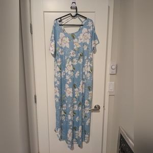 Printed Casual Maxi Dress, Plus 2X